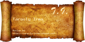 Tarsoly Irma névjegykártya