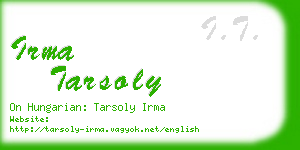 irma tarsoly business card